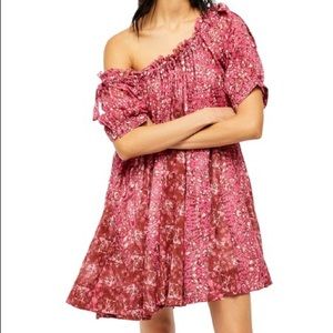 Free People Pink Geo Jet Set Dress- New with tags